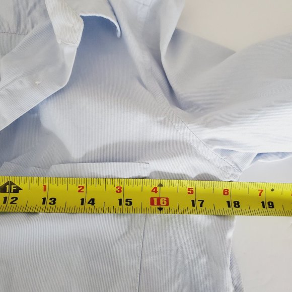 ARITZIA TALULA Blue Boyfriend Pinstriped Shirt - Picture 6 of 8